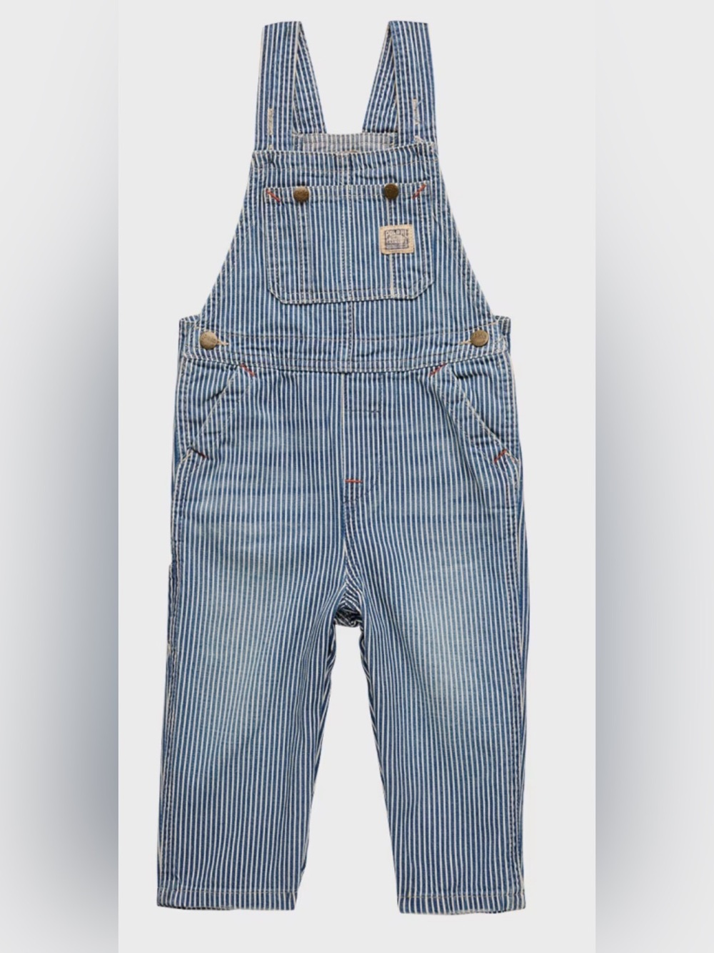 Striped Blue Polo Ralph Lauren Baby Boy Overalls- 3 months
